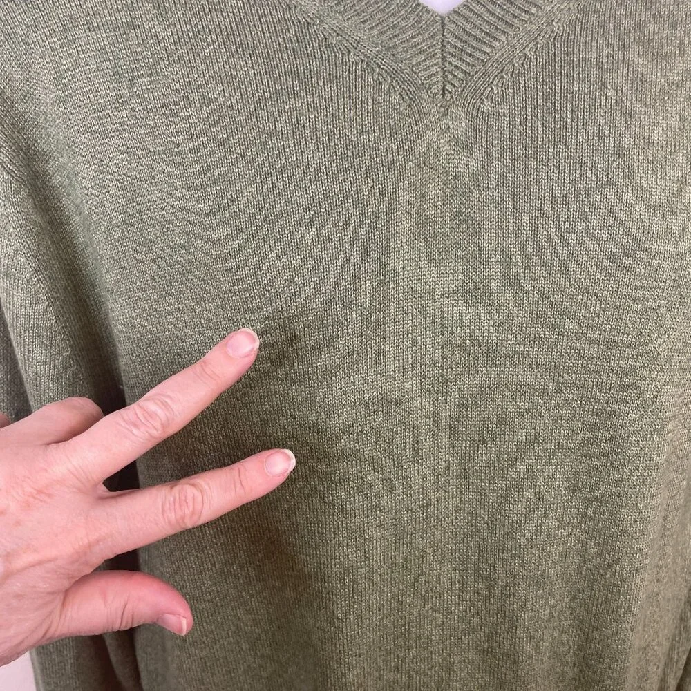 Banana Republic Silk Cashmere Pullover Sweater Medium Earthy Green Preppy Cozy‎
